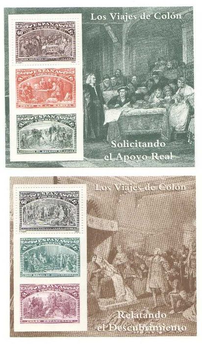 Filatelia: Cristovão Colombo. Sete blocos novos de Espanha e Rússia
