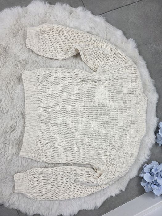 Sweter sweterek beżowy beż kremowy hm H&M 134 140