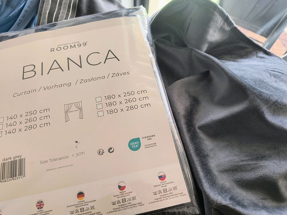 Zaslona welurowa ciemnoszara