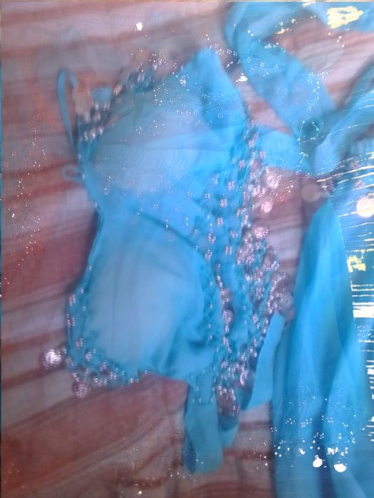 Complete Baby Blue Belly Dance Costume Size S/M in Excellent Condition64729957016963122