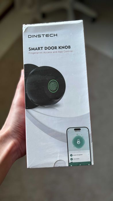 Розумна дверна ручка DINSTECH (Smart Door Knob) з відбитком пальця