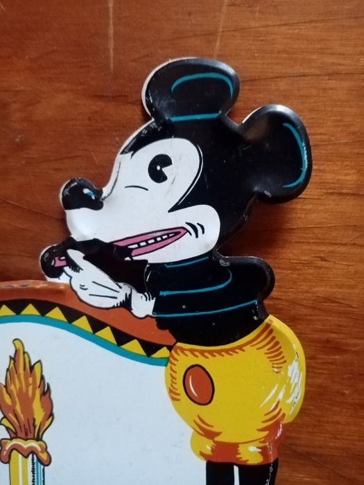 Brinquedo em lata/chapa antigo, Mickey Mouse & Felix the cat (1930)