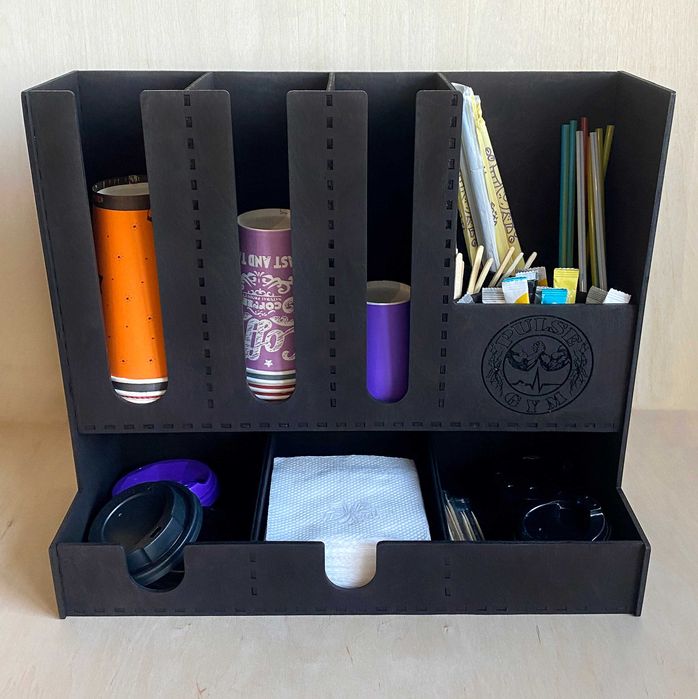 Органайзер для кафе деревян. для стаканів, кришок, серветок РІЗНІ НОВІ