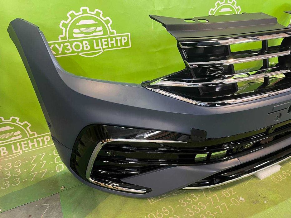 Передній бампер Volkswagen Tiguan 2 R-Line, передний бампер Фольксваген Тигуан 2 2020-2024 рестайл, бампер VW Tiguan II в зборі