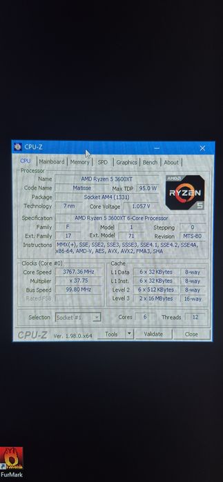 Продам процесор AMD Ryzen 5 3600xt