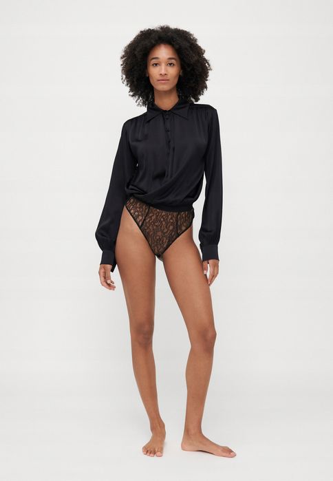 Kiki De Montparnasse 38 M Czarne Eleganckie Jedwabne Body D2456