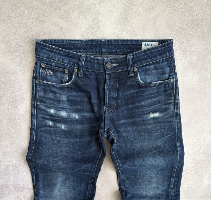 G - Star RAW 3301 Low Tapered Distressed