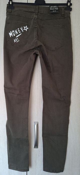 Nowe spodnie khaki białe napisy od Denim r. S
