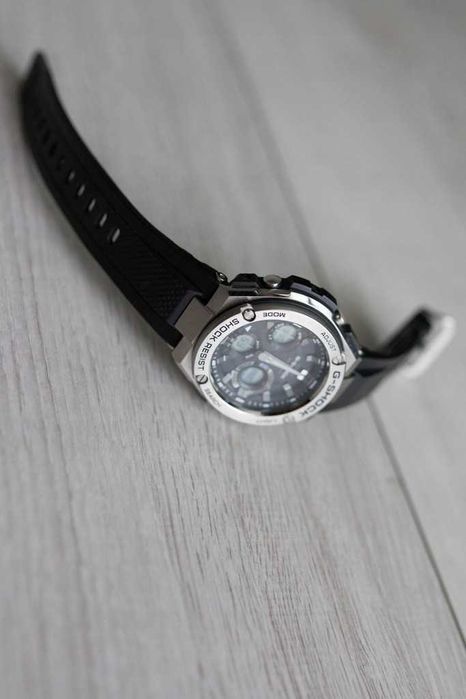 Casio G-Shock męski GST-S110-1ADR SOLAR zegarek srebrny