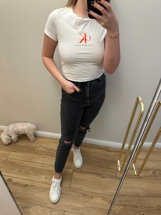 calvin klein jeans s biała tshirt bluzka