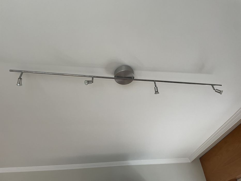 Candeeiro tecto focos inox