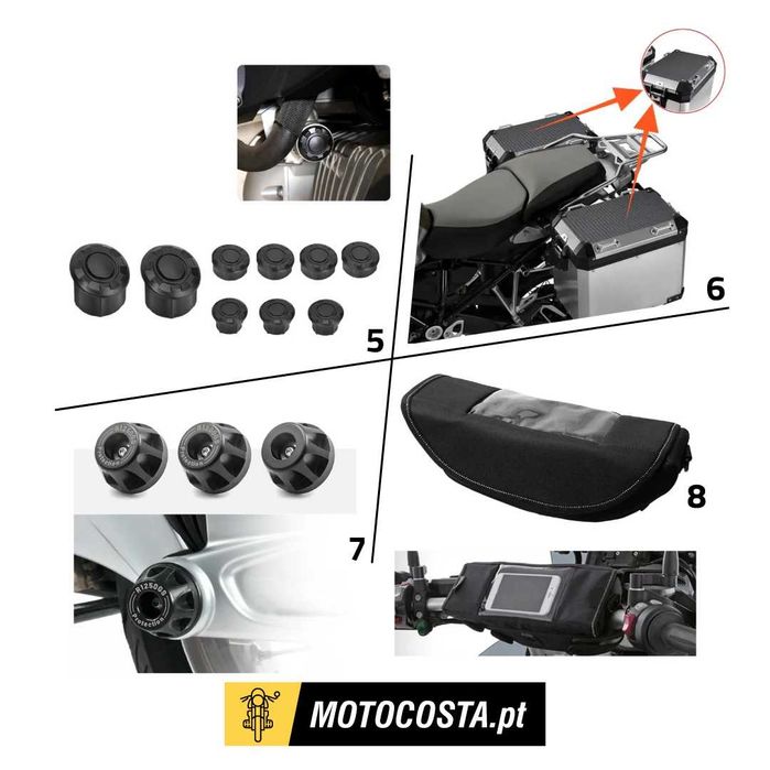 Acessórios BMW - Proteções, Piscas LED, Películas TFT - MOTOCOSTA