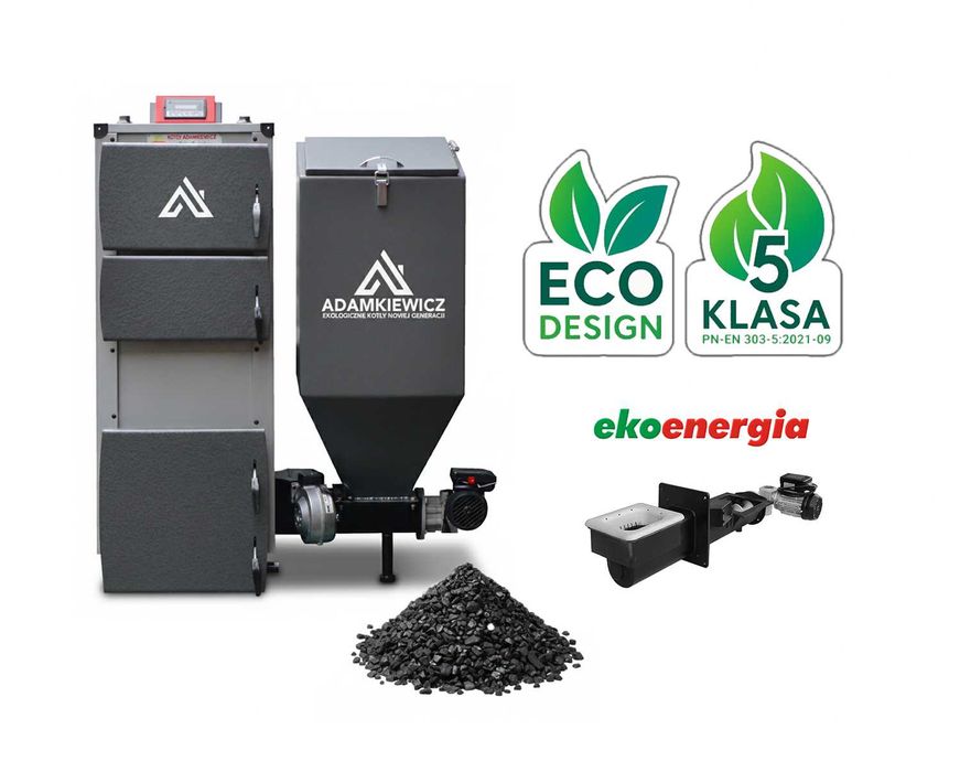 Kocioł piec na EKOGROSZEK DREWNO 15-50 kW 5 KLASA Adamkiewicz Pleszew