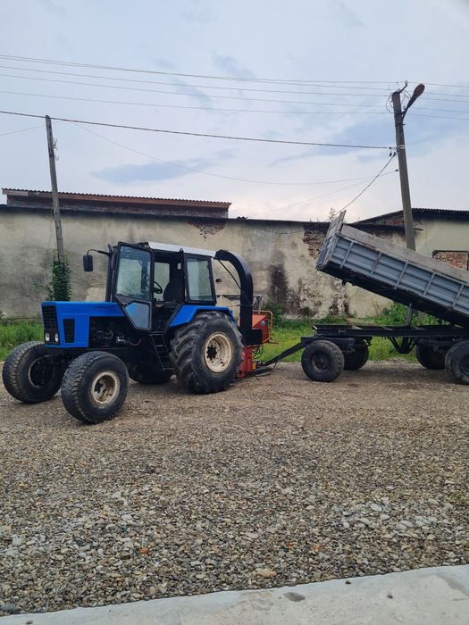 Щепоріз, трактор, прицеп