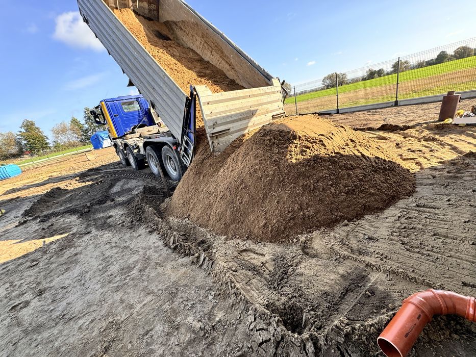 Transport czteroośką 20 ton Prace ziemne kruszywa, piasek żwir,
