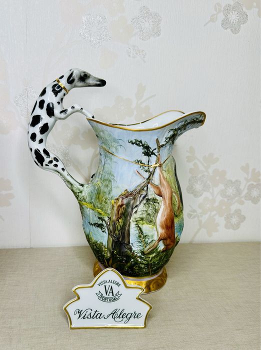 Jarro Caça em Biscuit Pintado à mão Vista Alegre