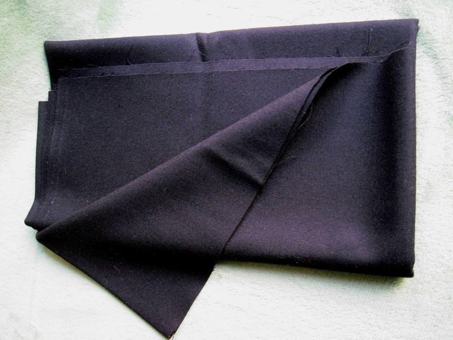 Ткань костюмная черная Шерсть 100% 1,5х0,8м