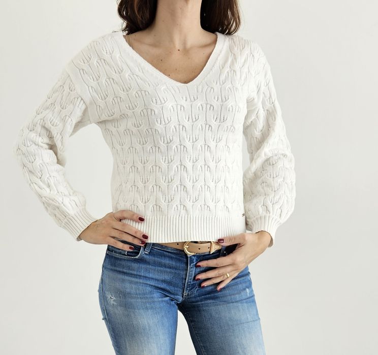 Camisola branca entrançada Ferrache S