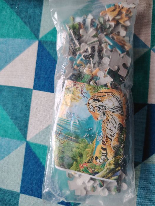 Пазли на 120 штук, дика природа, леви , тигри