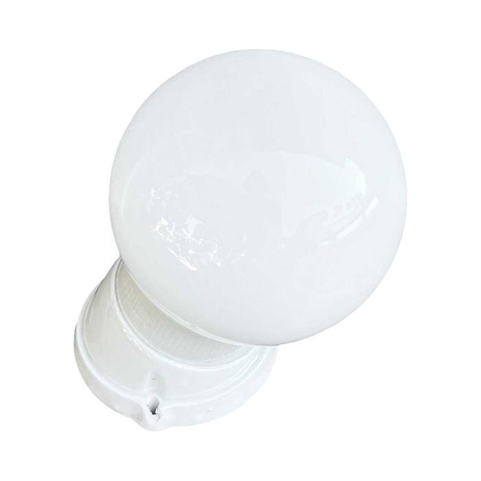 Kinkiet biały, industrialny Lindner, Niemcy, lata 60.