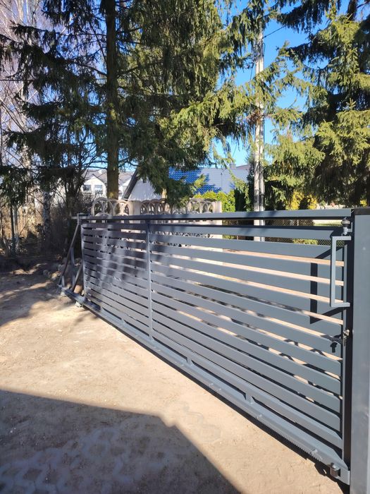 Brama przesuwna 5m grafit antracyt montaż transport