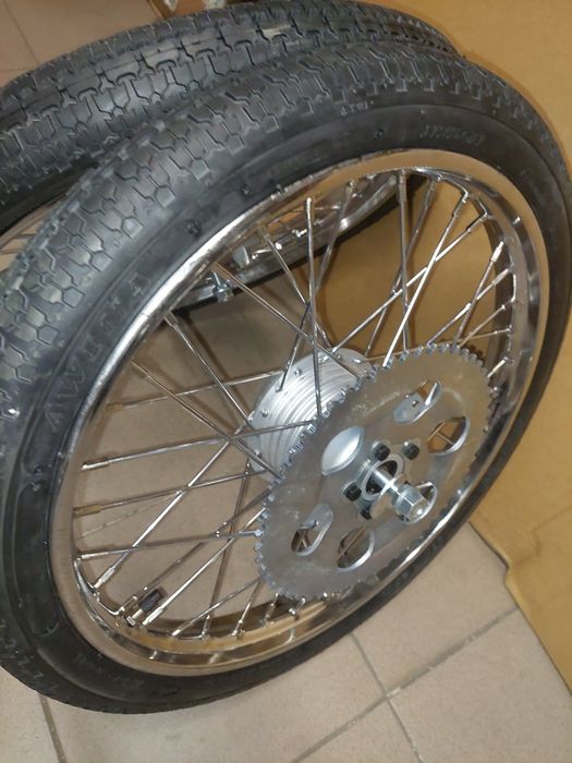 Osnowione wycentrowane kpl kola motorower romet ogar 200 3 bieg.opony detki zebatka kpl