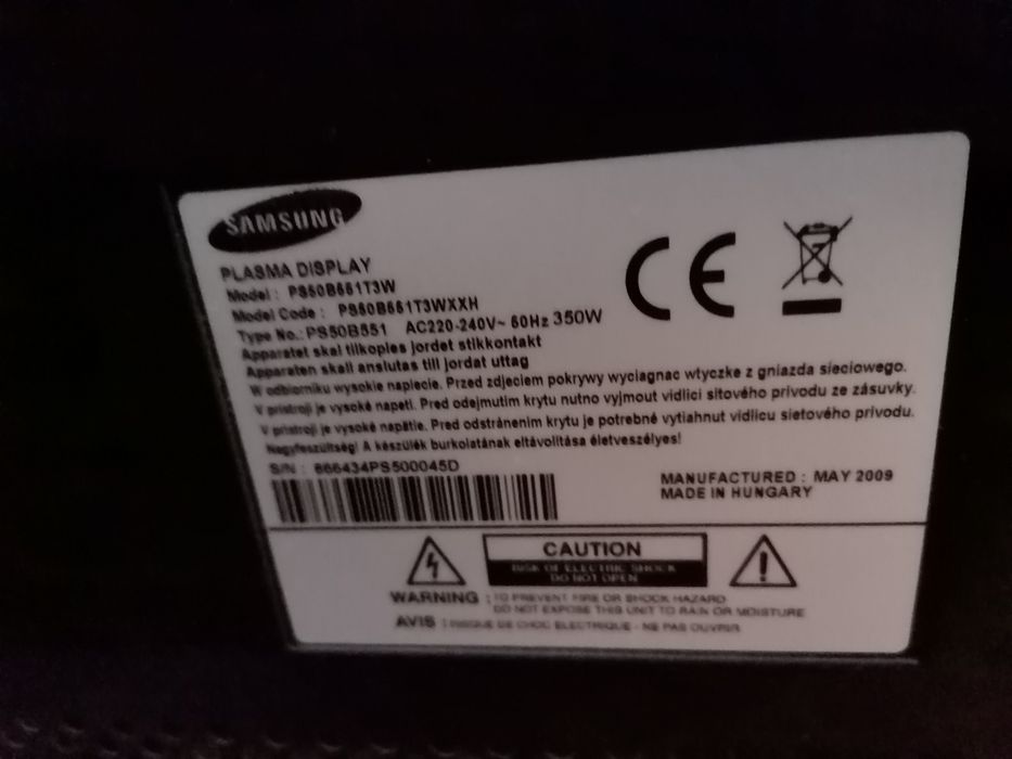 Samsung plazma 50"