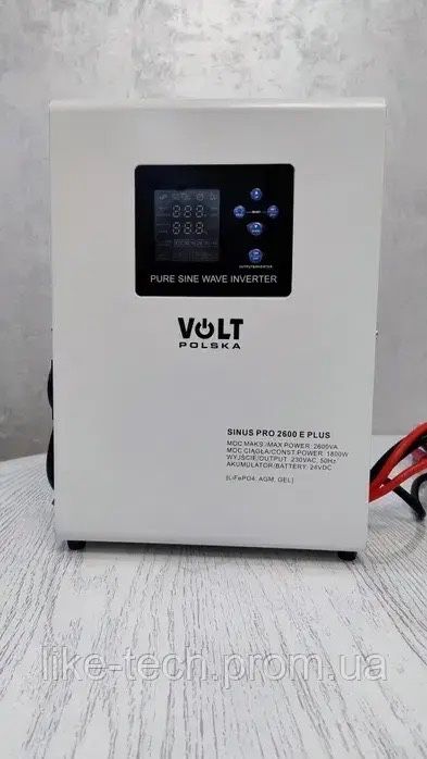 Гібридний ДБЖ/інвертор Volt Polska SINUS PRO 2600 E PLUS (ОРІГІНАЛ) 24V, чиста синусоїда