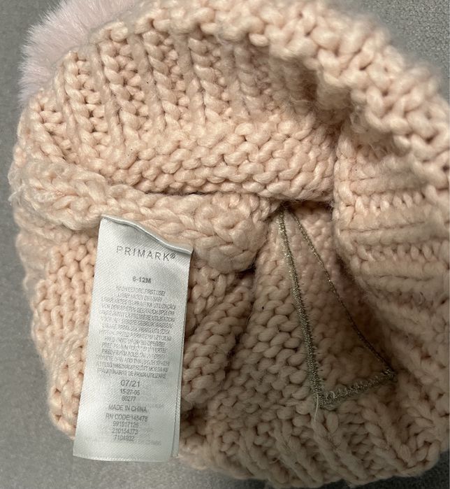 Różowa czapka jednorożec Primark 6-12 miesięcy