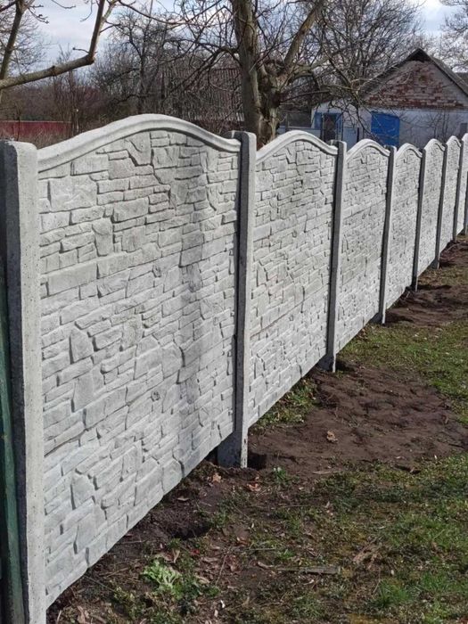 Бетонний забор Установка забора Продаж бетонних заборів від виробника