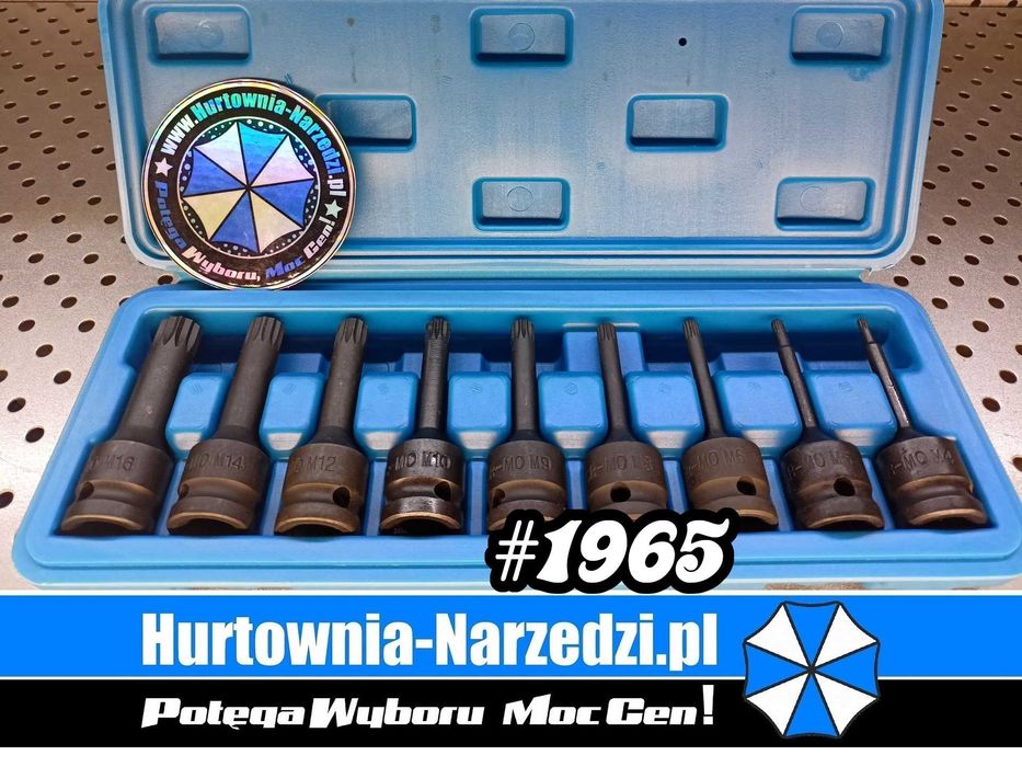 Zestaw Nasadek Udarowych SPLINE 1/2" M4-M16 – 9 Elementów