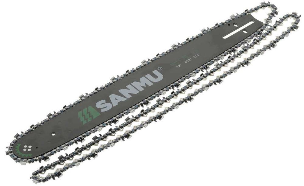Шина SANMU 18" (45 см) + цепь (2шт) 0,325" 36 зубов паз 1,5 мм,цепш893