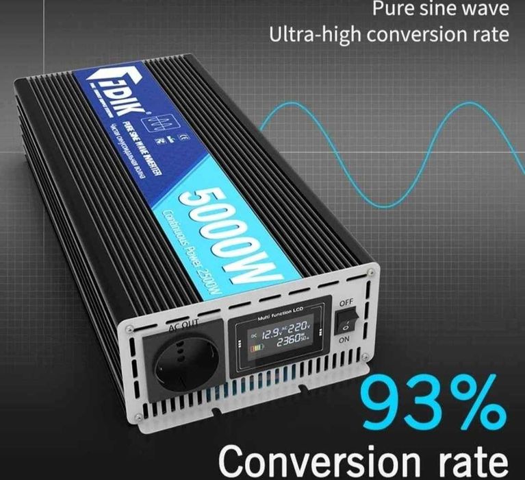 Inversor 5000w Onda Pura 24v ou 12v para 220v Novo FDIK Alta Potência