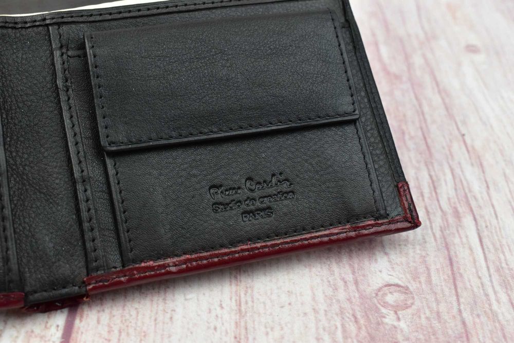 Portfel męski skórzany Pierre Cardin Nero Rosso
