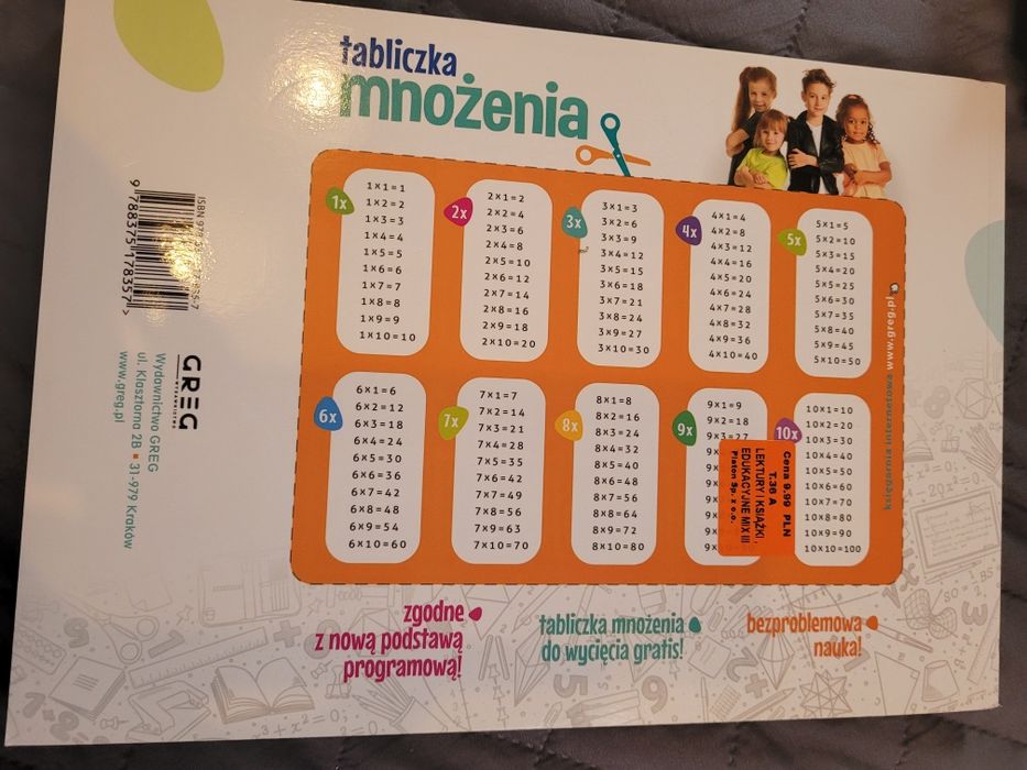 Tabliczka mnożenia karty pracy