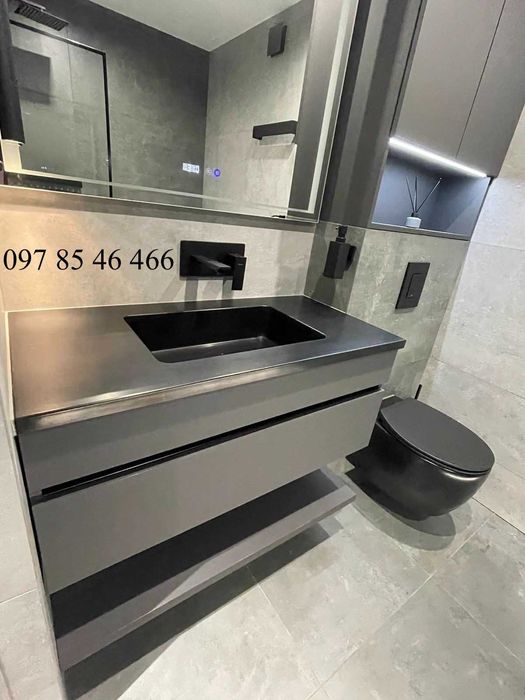 Виготовляємо Монолітні Умивальники вилиті з стільницею +Тумби Дзеркала