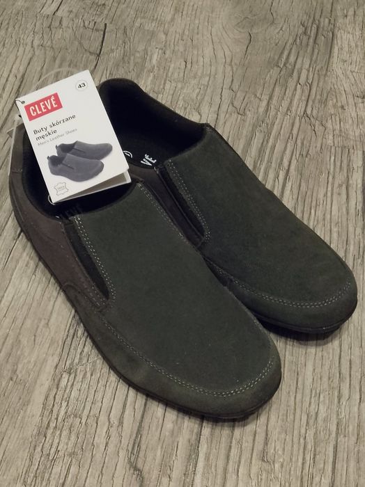 Buty męskie skórzane Cleve 43 rozmiar szary
