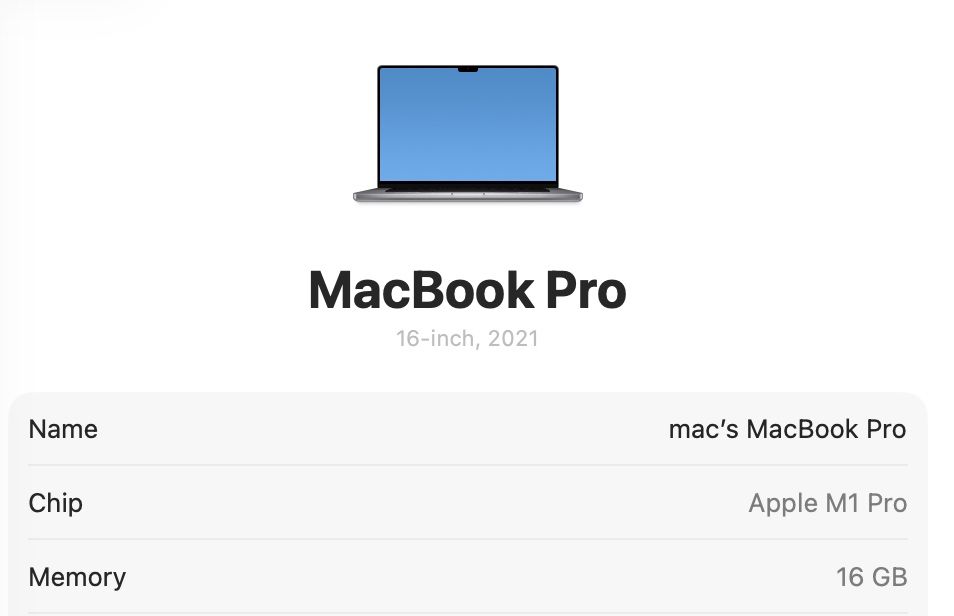 MacBook Pro 16’ 2021 M1 Pro 16Gb 1Tb SSD Space