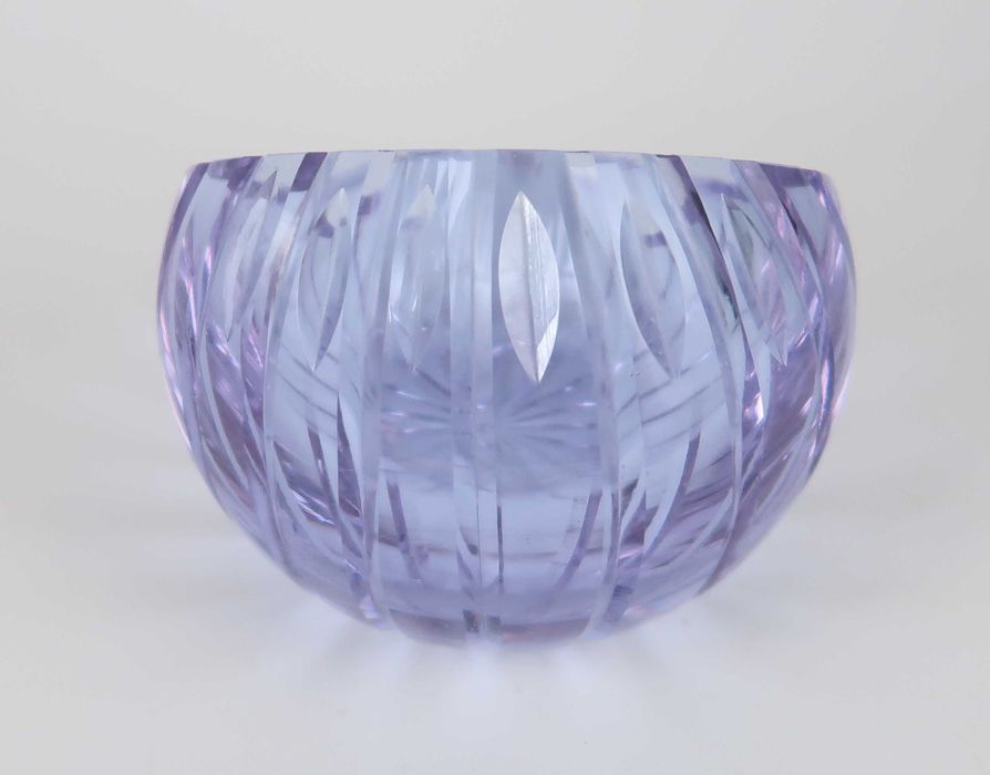 Castiçal Art Deco - Vidro/Cristal Lilás