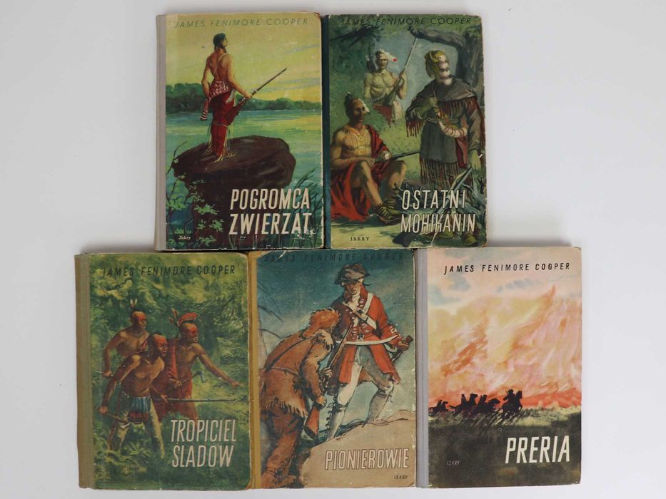 James Fenimore Cooper Pięcioksiąg Przygód Sokolego Oka STARE KSIĄŻKI