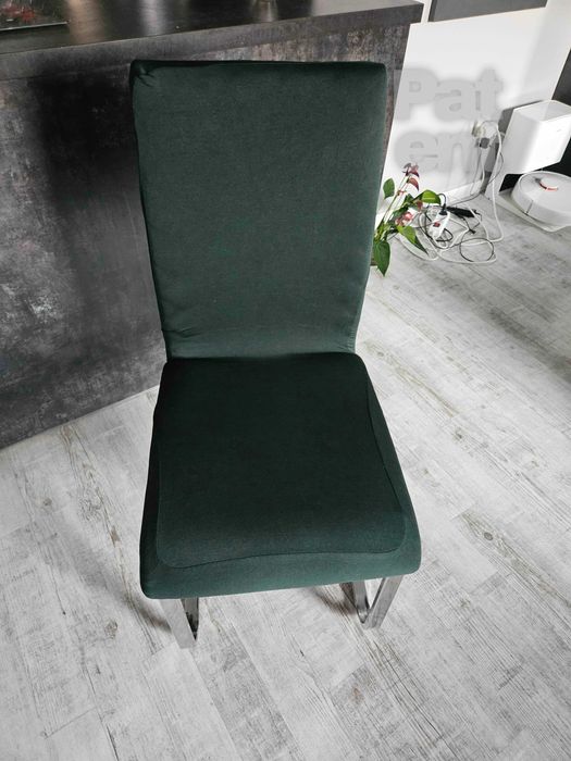 Pokrowce na krzesła elastyczne 4 sztuki butelkowa zieleń