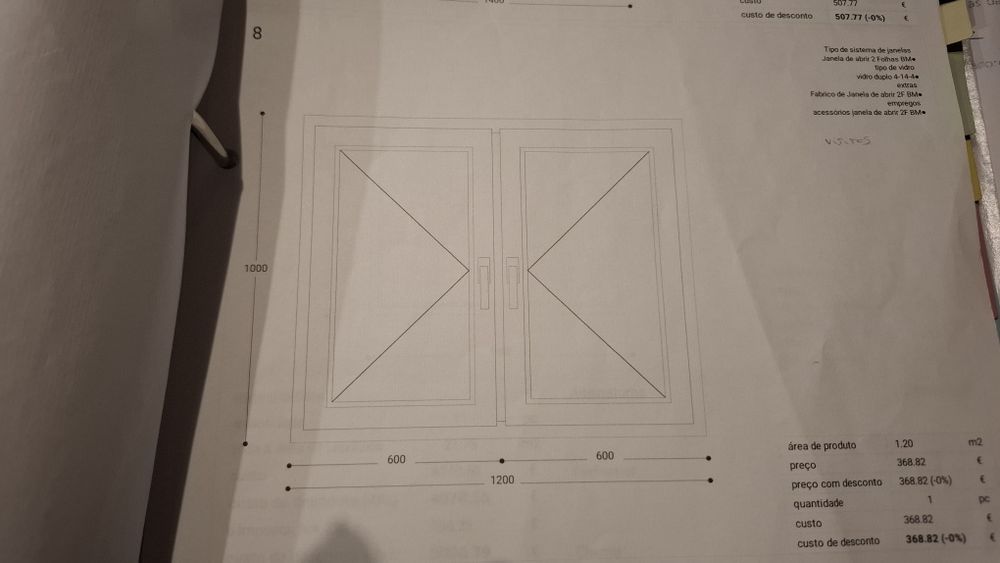 Caixilharia branca vidro duplo com 1 ano de uso