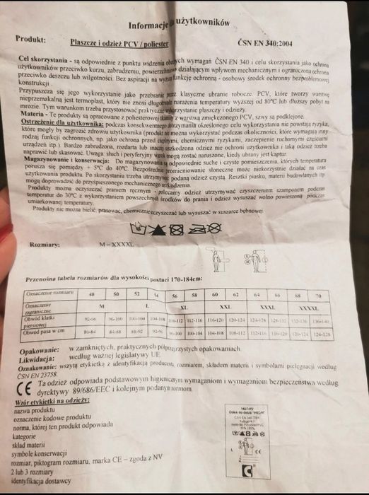 Komplet przeciwdeszczowy zielony rozmiar L