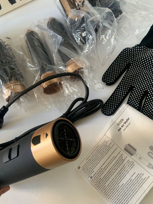 фен-стайлер для укладки волос с 6 разными насадками Hot Air Styler 1000W догляд перукар волосся