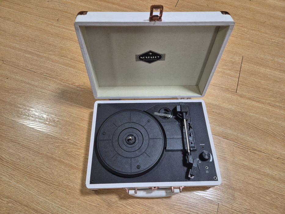 Gira discos mala vintage