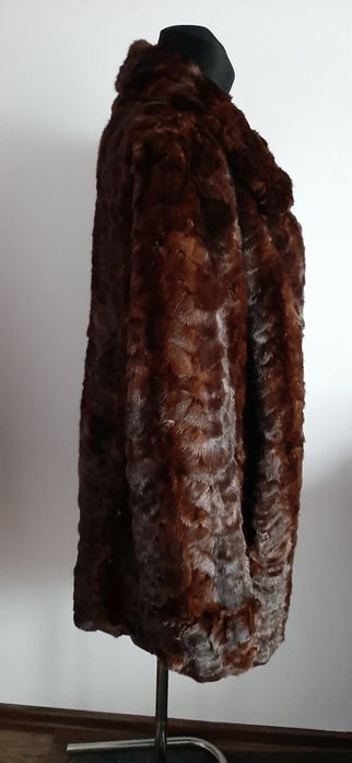 Naturalne futro z norek brązowych rozm 48