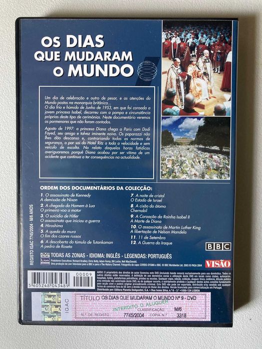 [DVD] A Coroação da Rainha Isabel II + A Morte de Diana