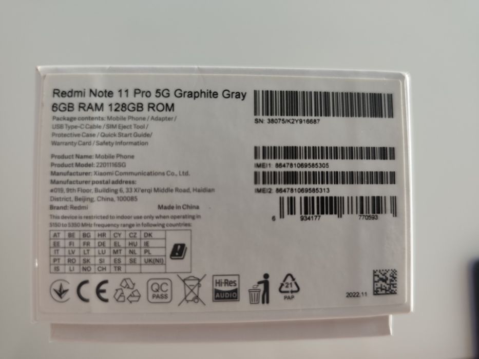 Xiaomi Redmi 11 PRO 5G (como novo)