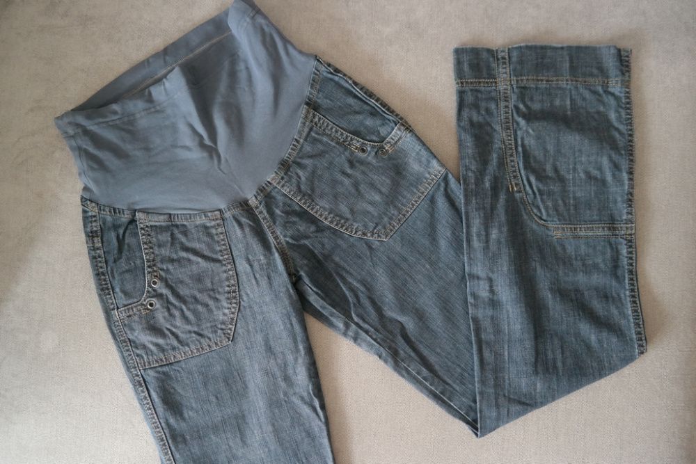 Spodnie ciążowe jeansowe S (36) dwie pary dzwony