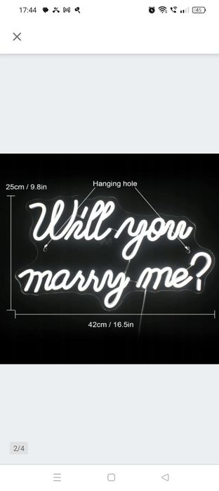 Napis LED 'Will you marry me'